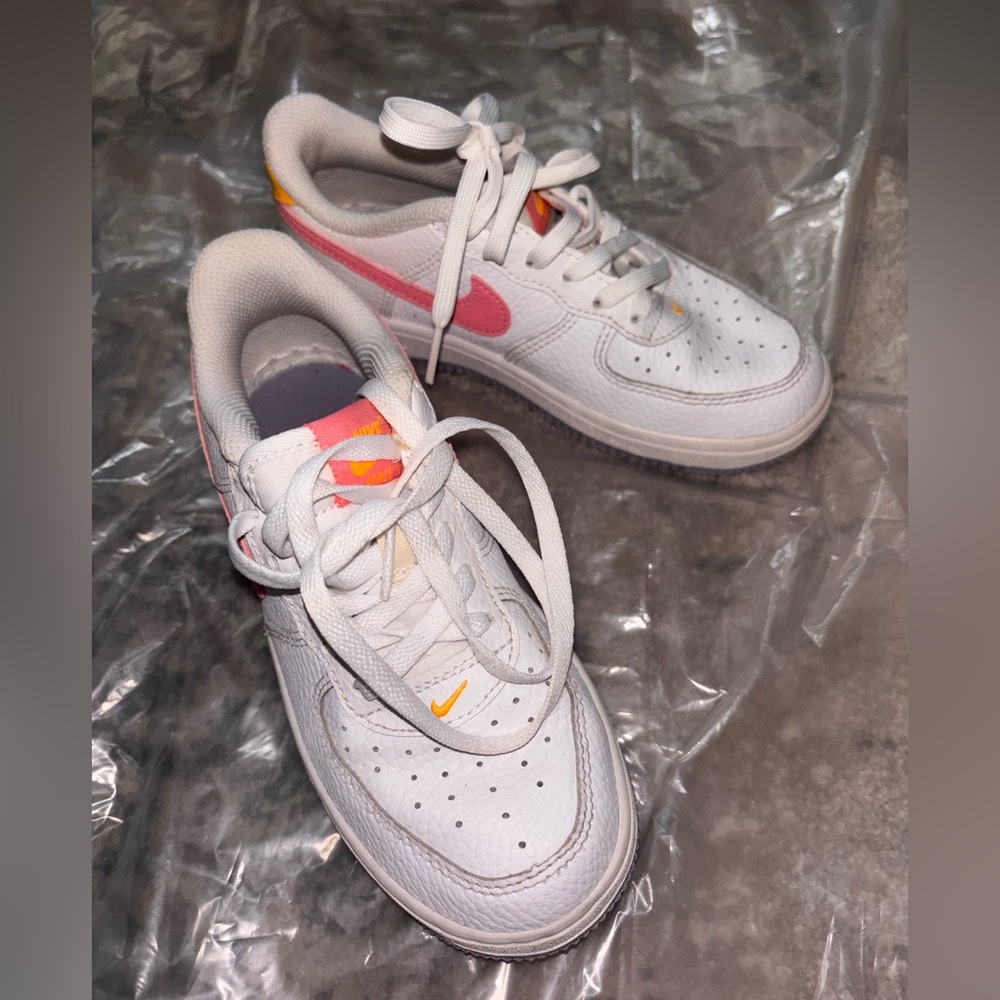 Kids White and Pink Sneakers
